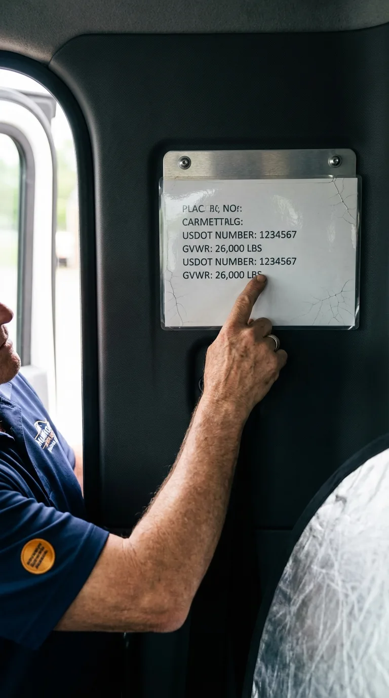 USDOT licensing placard verification in Harvey